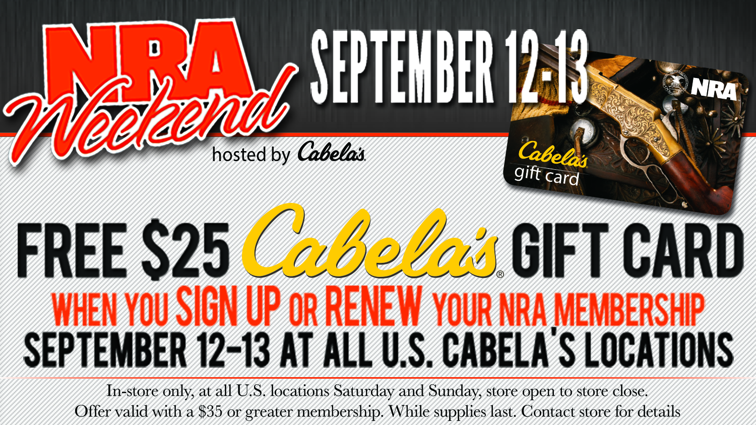 Cabela's Hosts NRA Weekend This Sept. 12-13