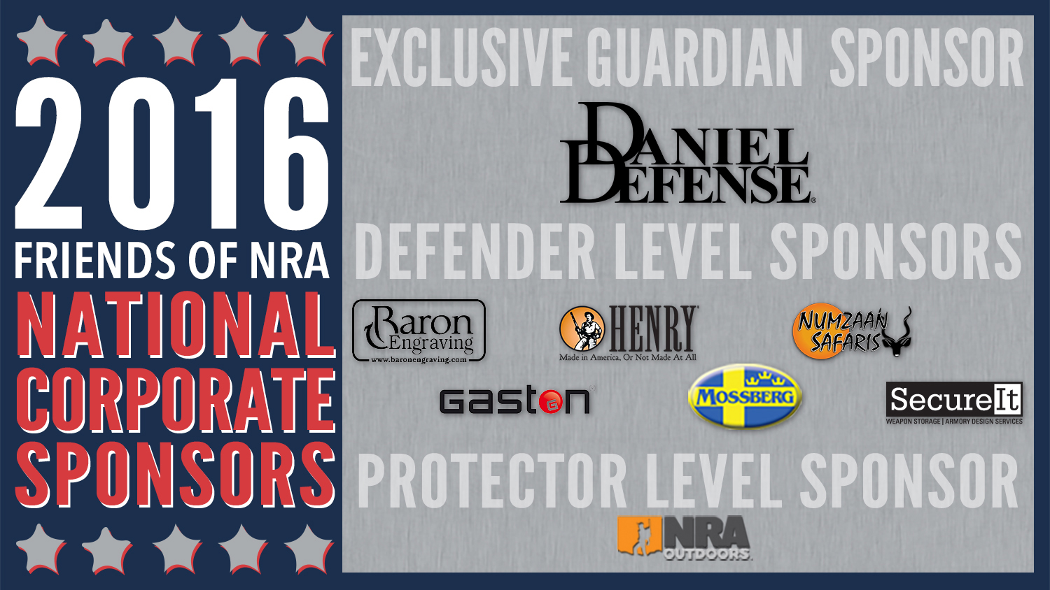 2016 Friends of NRA National Corporate Sponsor Program