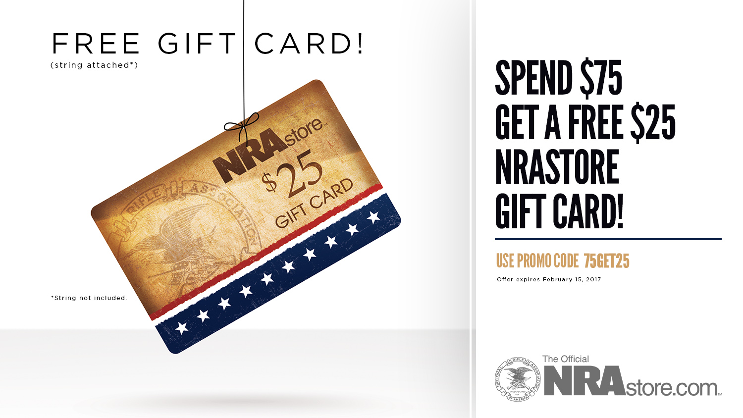 $25 NRAstore Gift Card With Order of $75 or More 