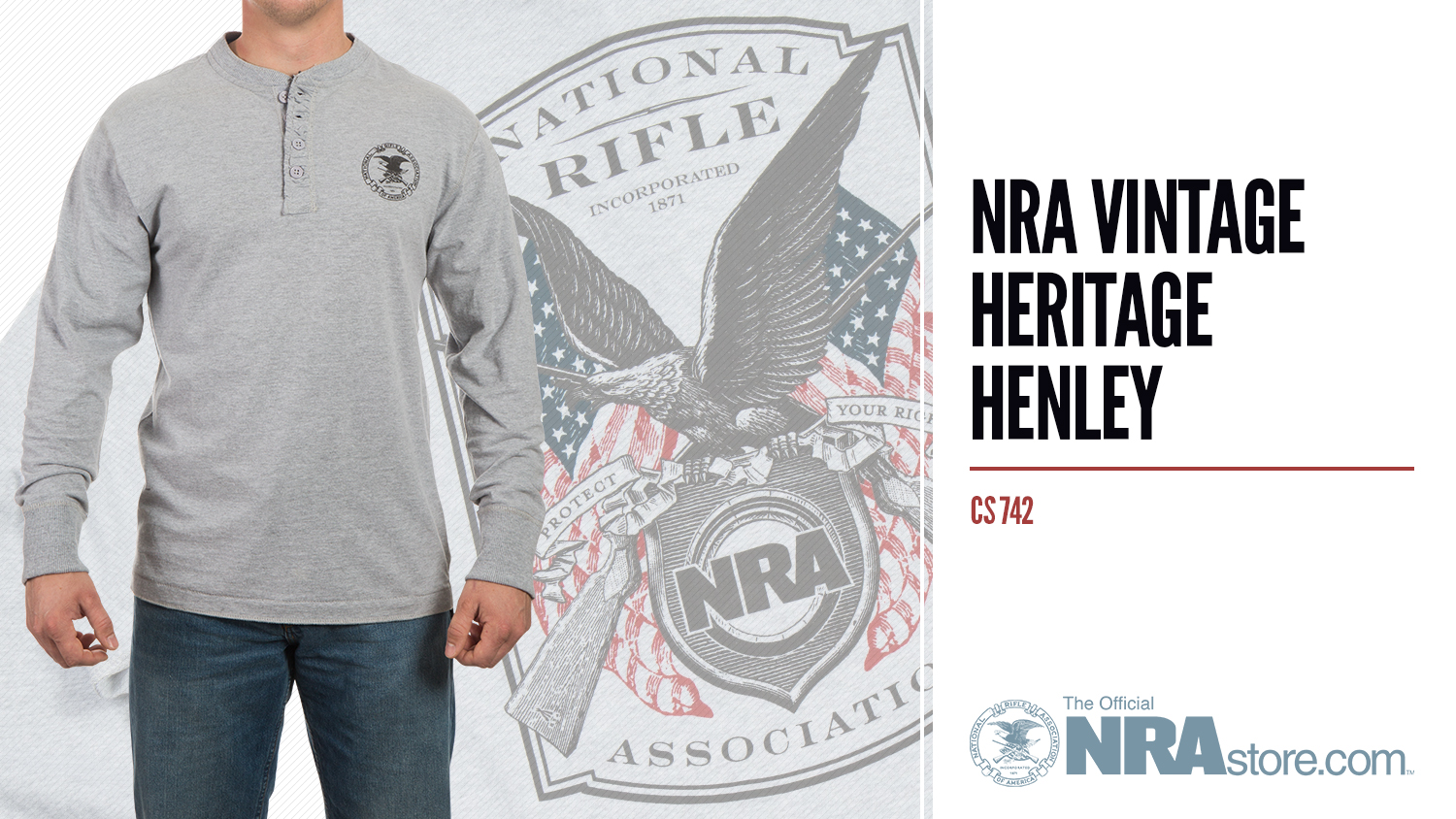 NRAstore Product Highlight: NRA Vintage Heritage Henley