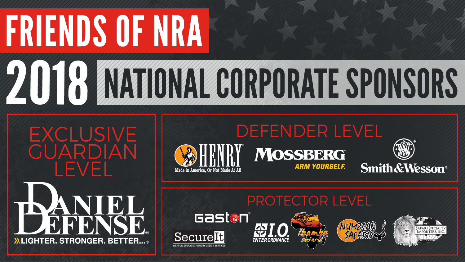 2018 Friends of NRA National Corporate Sponsor Program