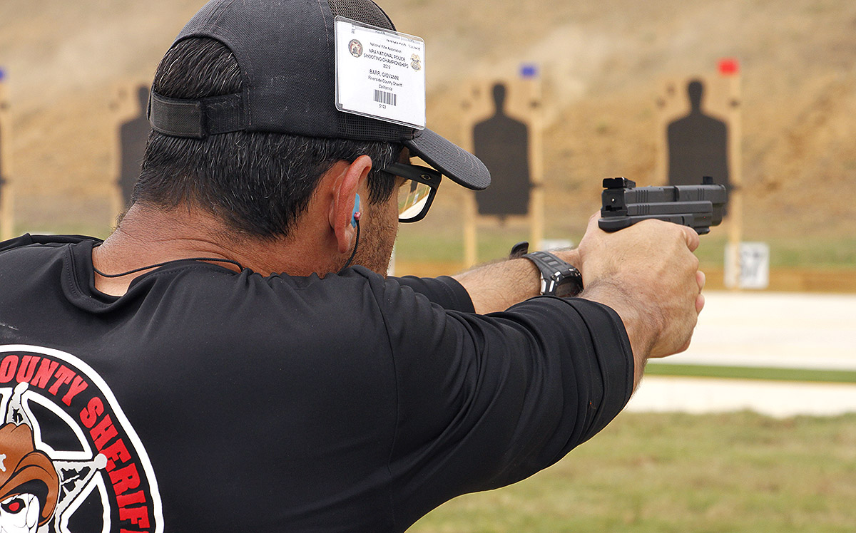 Raising the Riverside County Sheriff's Barr at NRA's National Police Shooting Championship