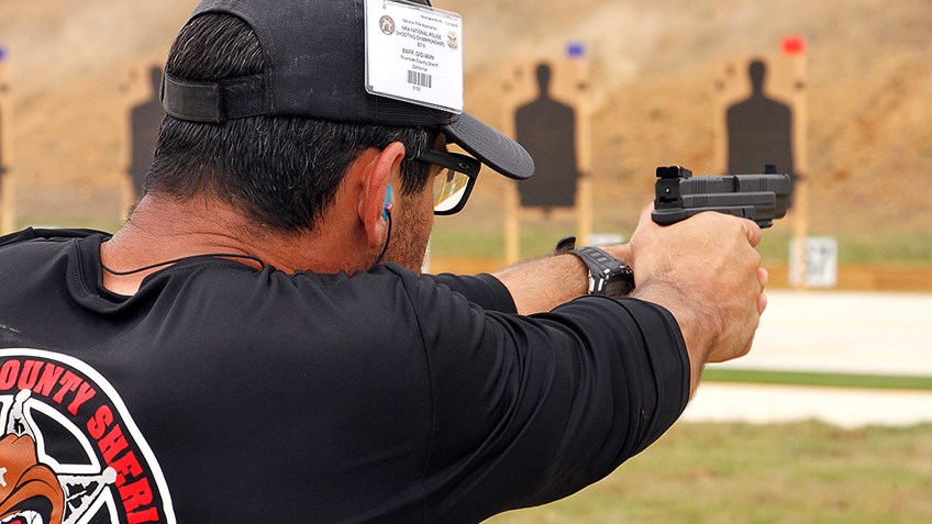 Raising the Riverside County Sheriff's Barr at NRA's National Police Shooting Championship